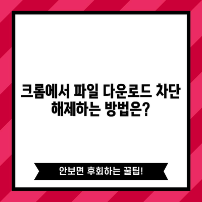 크롬에서 파일 다운로드 차단 해제하는 방법은?