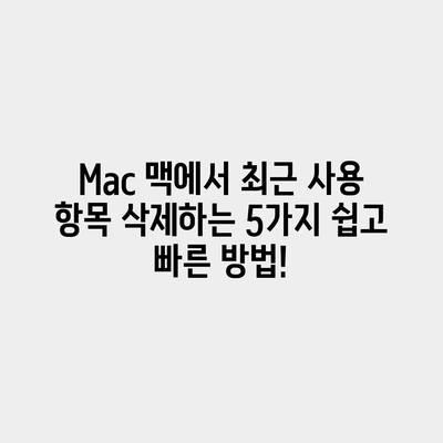 맥(Mac)에서 최근 사용 항목 삭제하는 방법