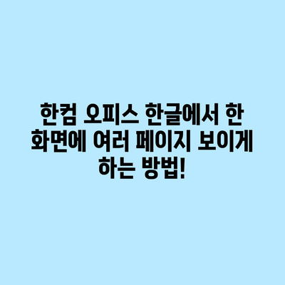 한글(HWP)에서 한 화면에 여러 쪽 보기 설정