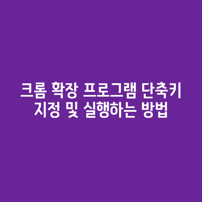크롬 확장 프로그램 단축키 지정 및 실행하는 방법