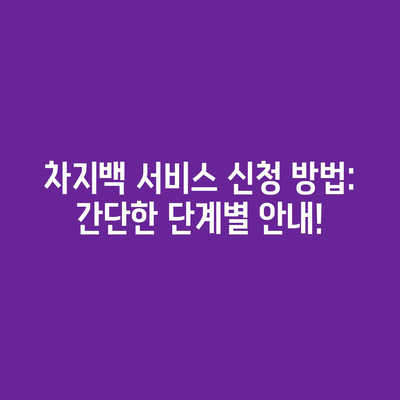 차지백 서비스 신청 방법과 절차