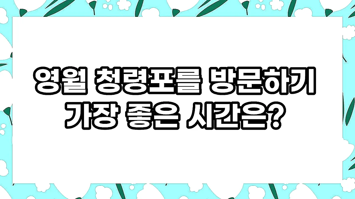글의 영월 청령포를 방문하기 가장 좋은 시간은? 이미지