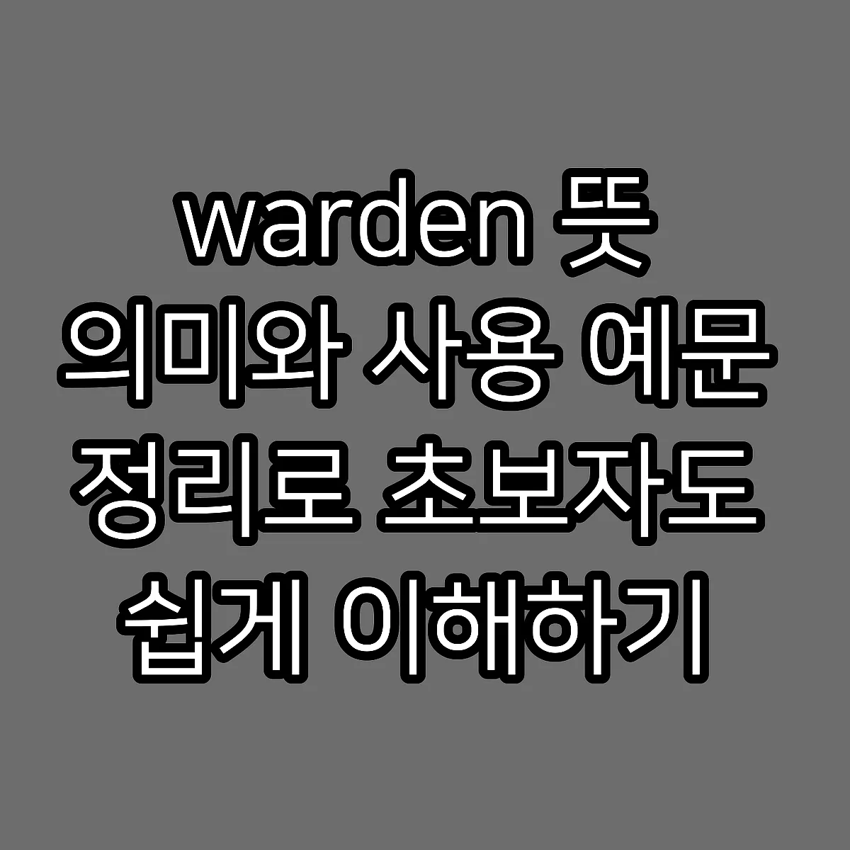 warden 뜻 의미와 사용 예문 정리로 초보자도 쉽게 이해하기 썸네일