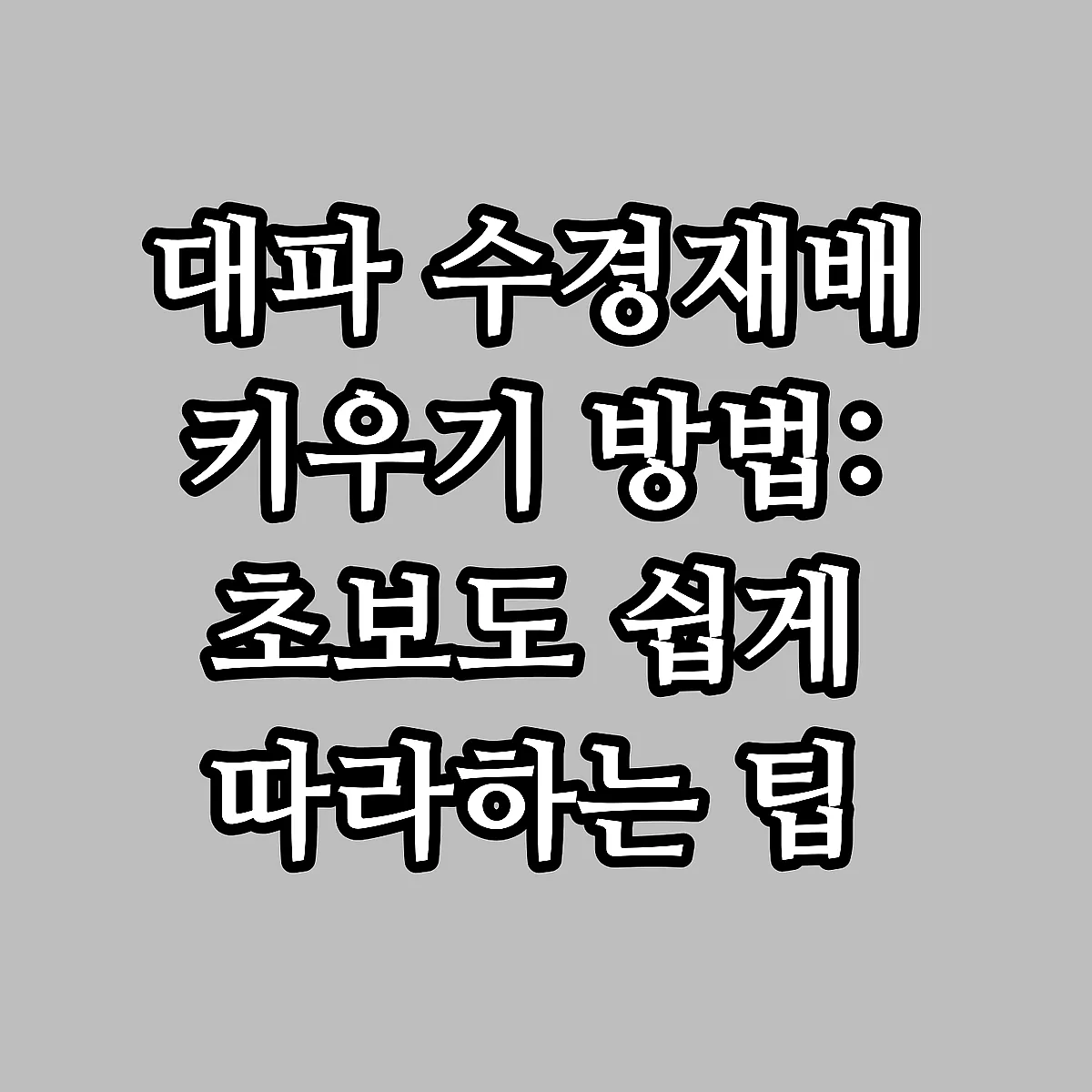 대파 수경재배 키우기 방법: 초보도 쉽게 따라하는 팁 썸네일